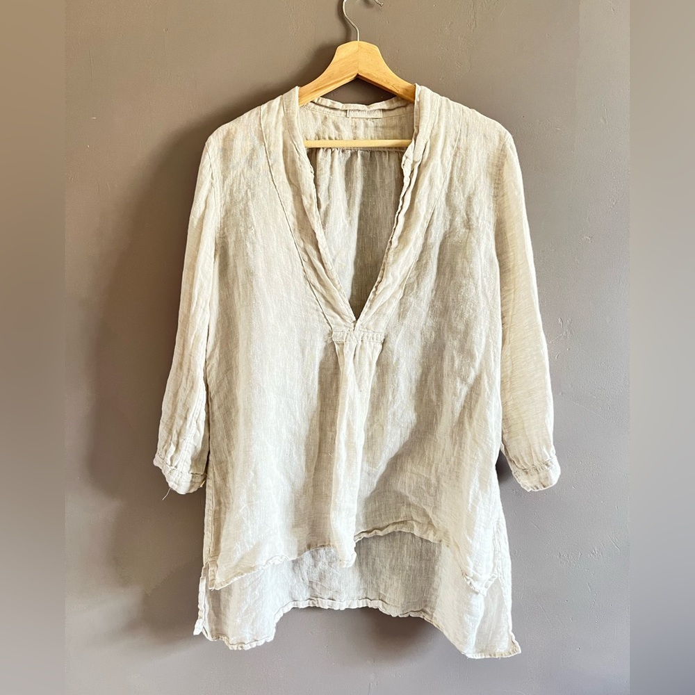 CP Shades Semi Sheet Linen Tunic Size small